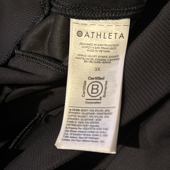 Nwt athleta venice velvet stripe jogger 3x black joggers pants high waisted - Picture 12 of 16